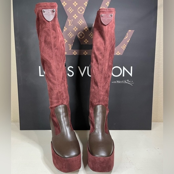 Louis Vuitton Boots LV Podium Platform Boots Authentic COA LV Tall Boots 🔥 - Picture 3 of 14